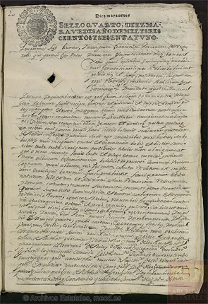 Traslado del testamento original en latín del Infante Don Ramiro Sánchez, 1662. Tercera parte